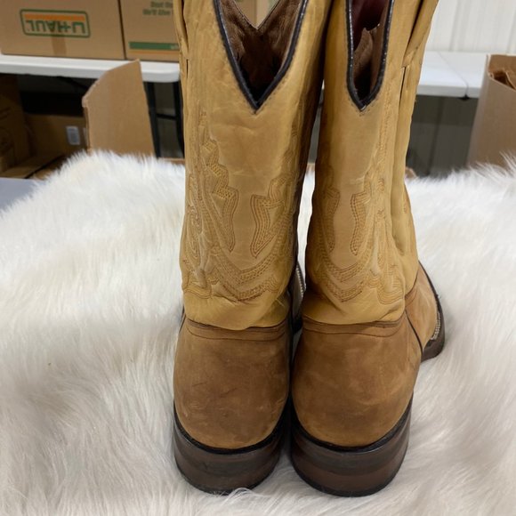 RADICAL BOOT CO Tan Leather Cowboy Boots SZ 12 main image 4